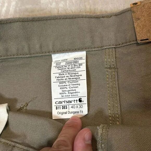 Carhartt Utility Work Pants Loose Fit Washed Duck Men’s Size 40x30 NWT - Picture 4 of 8